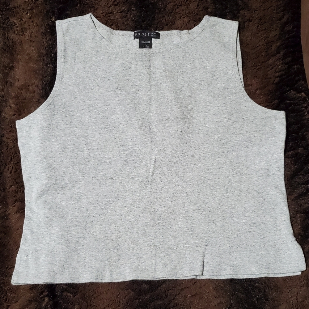 Light grey, crew neck tank top